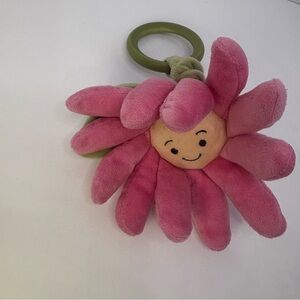 Jellycat Pink Flower Plush Pull Rattle